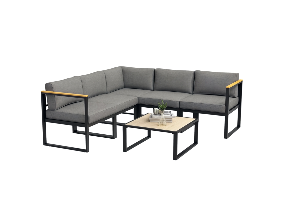 Conjunto Sofá Jardim Contemporâneo 6 Peças,alumínio PENGJIANG SHOP