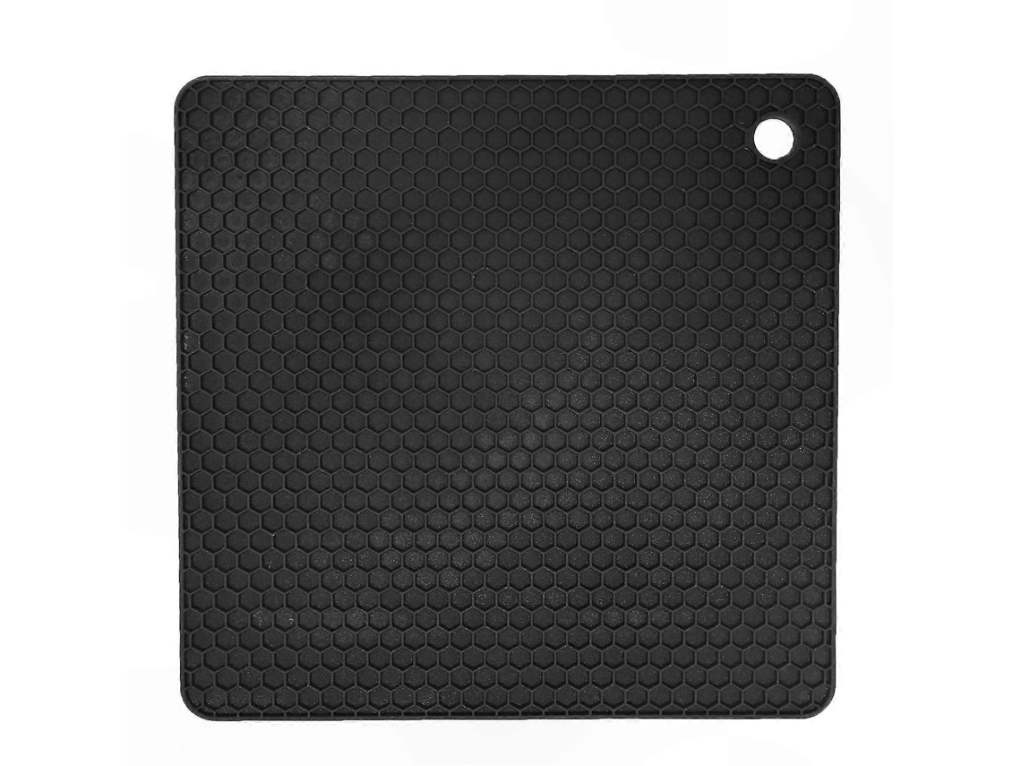 Tapete Isolante Térmico De Silicone Espesso Para Panela De Cera, Preto, Antiderrapante E Resistente Ao Calor, Formato Quadrado. Nostalgia88