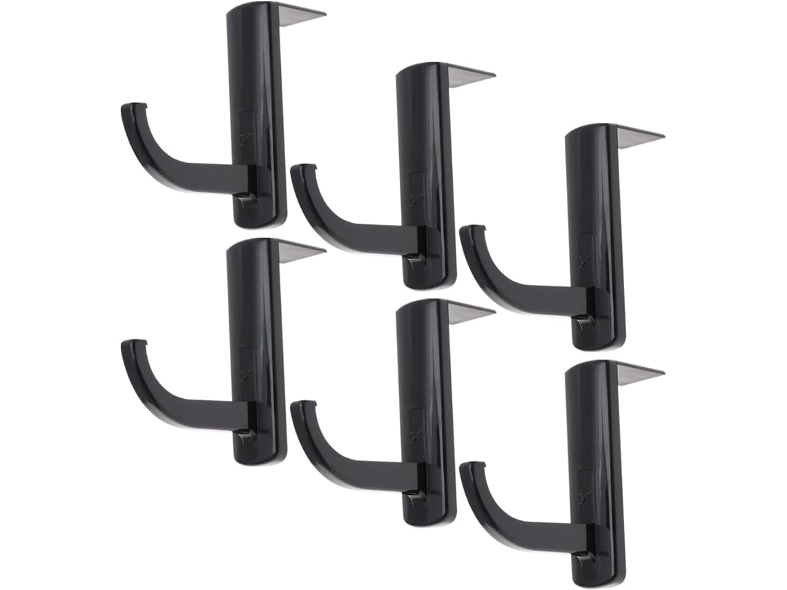 Suporte Para Fones De Ouvido Em Plástico Preto, Conjunto De 6 Peças, Para Armazenamento Prático. Gancho De Parede