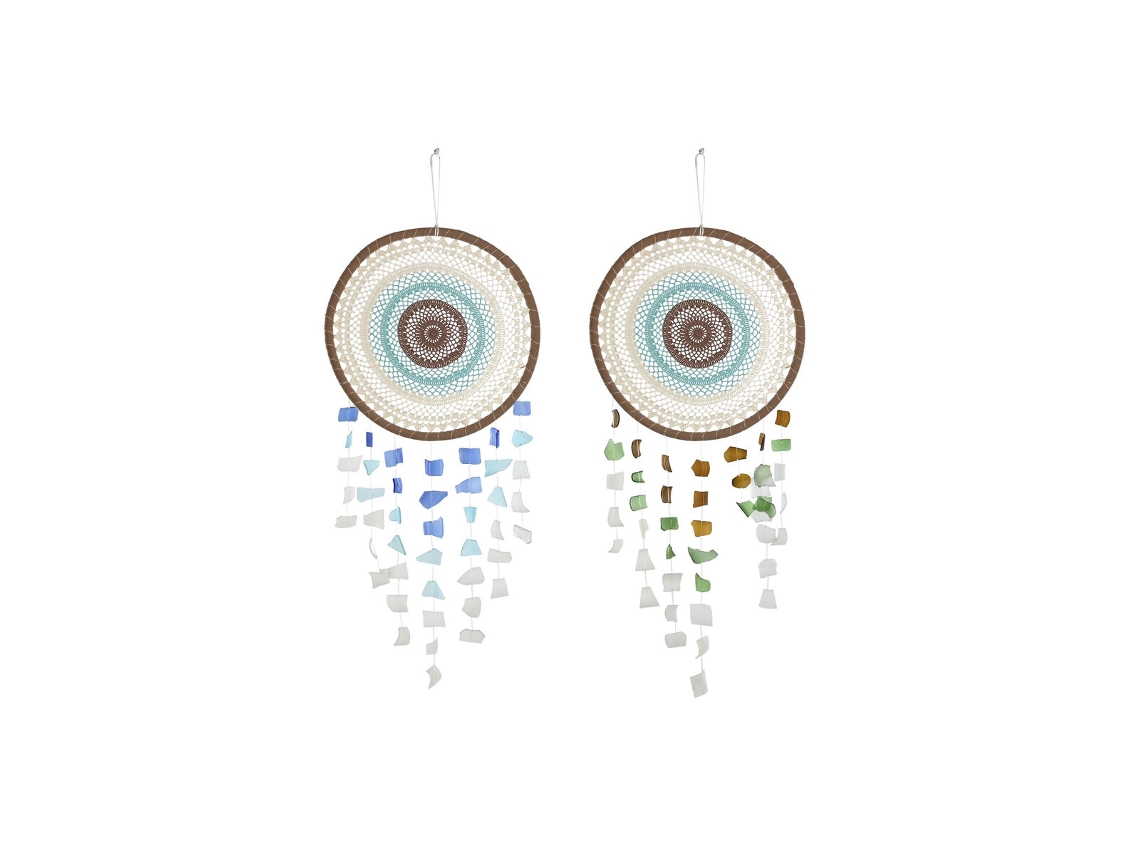 Decoração suspensa Boho multicolorida Home Esprit (2 unidades)