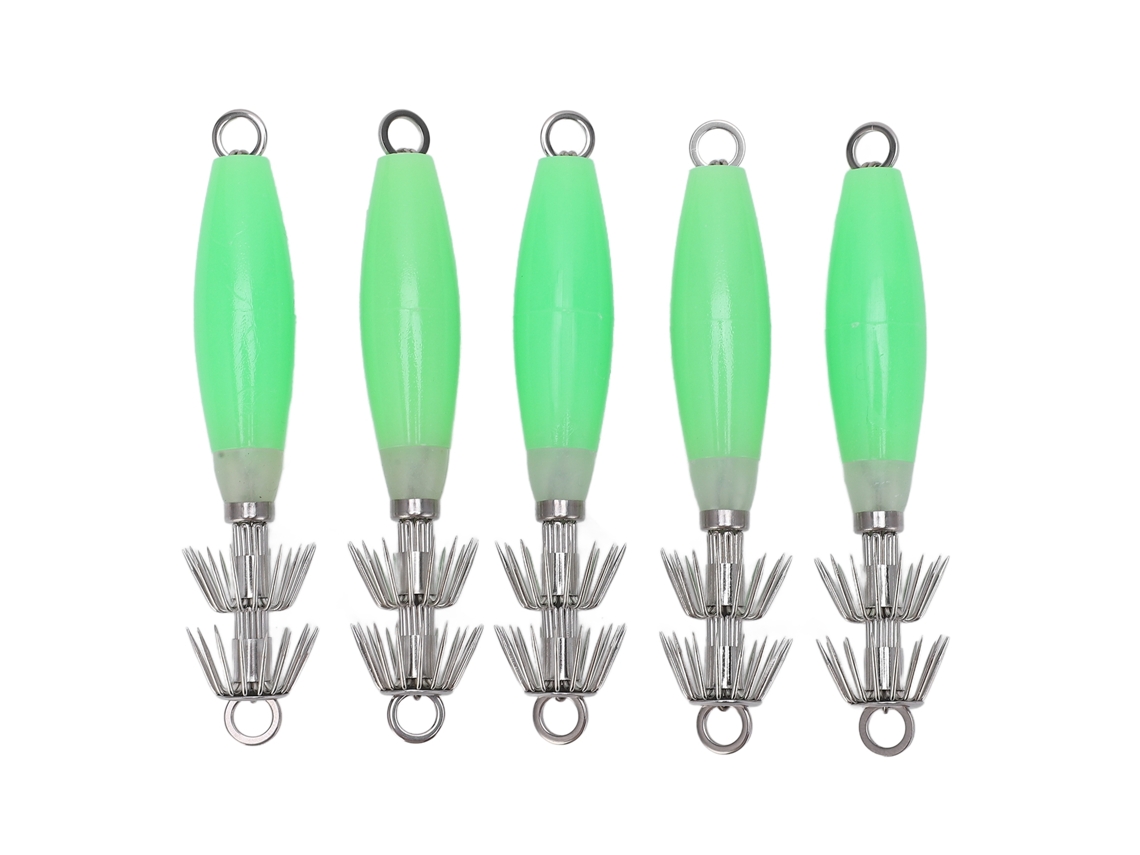Isca de Pesca Luminosa Polvo Verde 5 Unidades