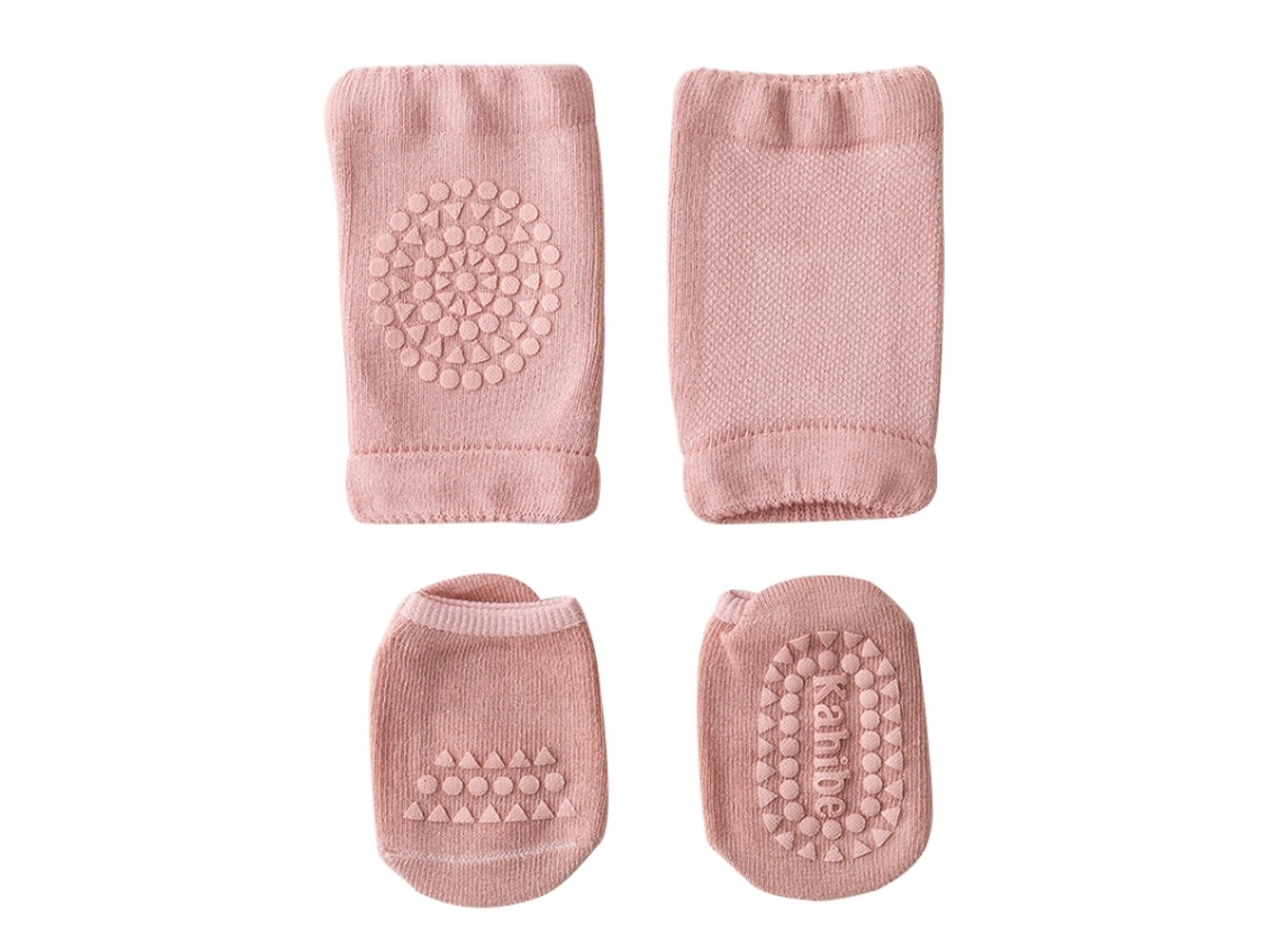 Joelheiras E Meias Para Criança Tamanho M 1-3 Anos Rosa