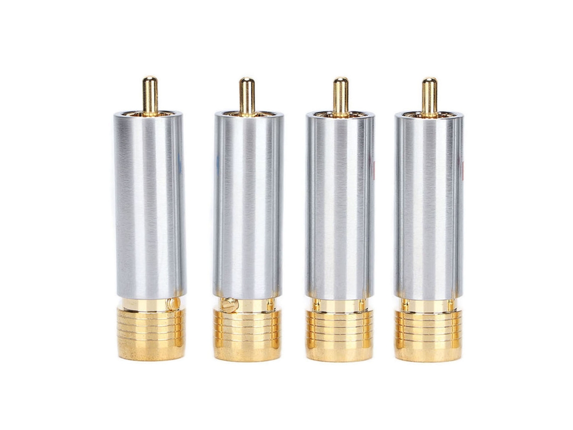 Conector Rca Auto bloqueante EOOCOO de latão dourado