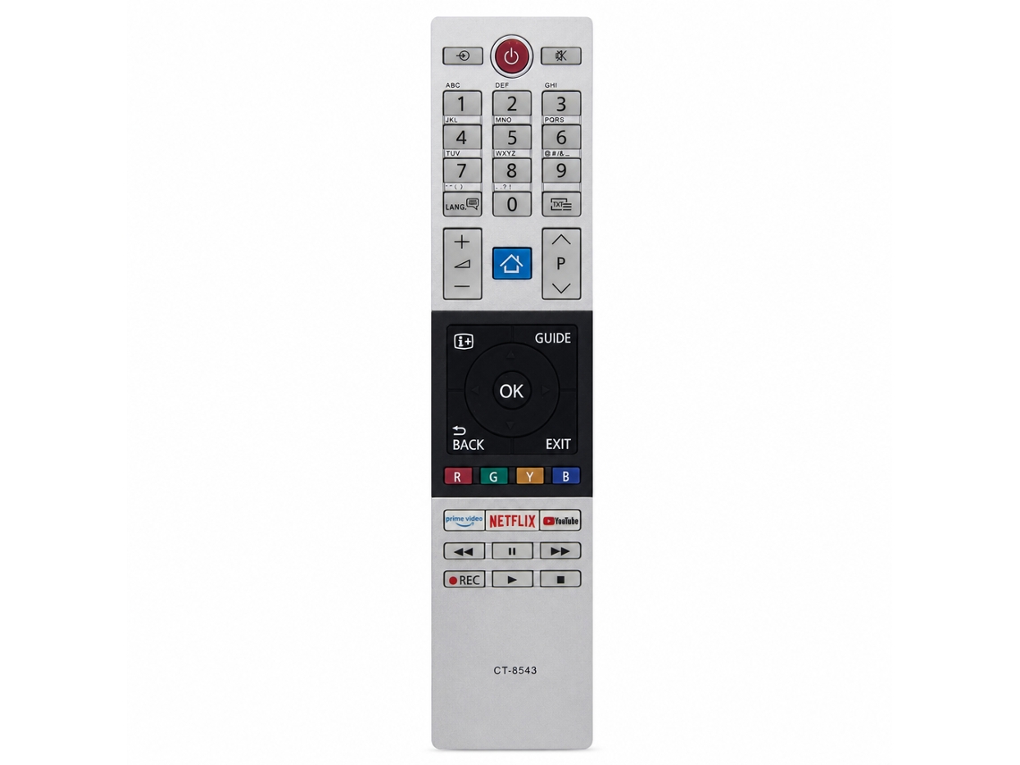 Comando À Distância Para Tv Compatível Com Toshiba Ct-8543 Com Atalhos Prime Video Netflix Youtube_zhd