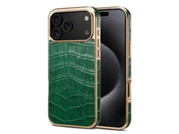 Capa Denior Para Iphone 17 Pro Em Couro Genuíno - Verde