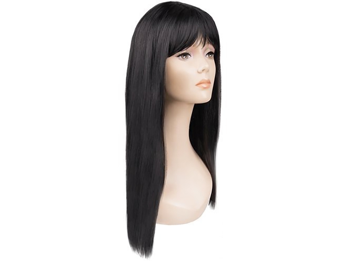 Peruca de Cabelo Comprido Preto Cabelo Sintético