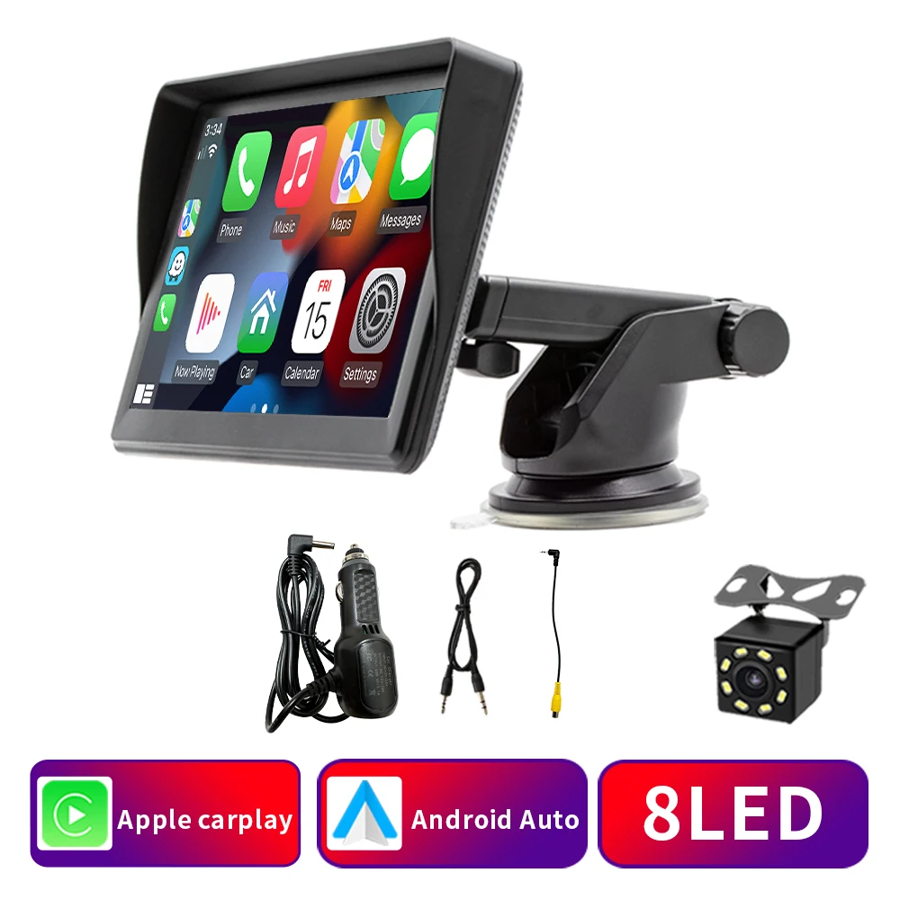 Sistema Multimídia Automotivo 2din, Navegação Carplay Sem Fio Universal De 7 Polegadas