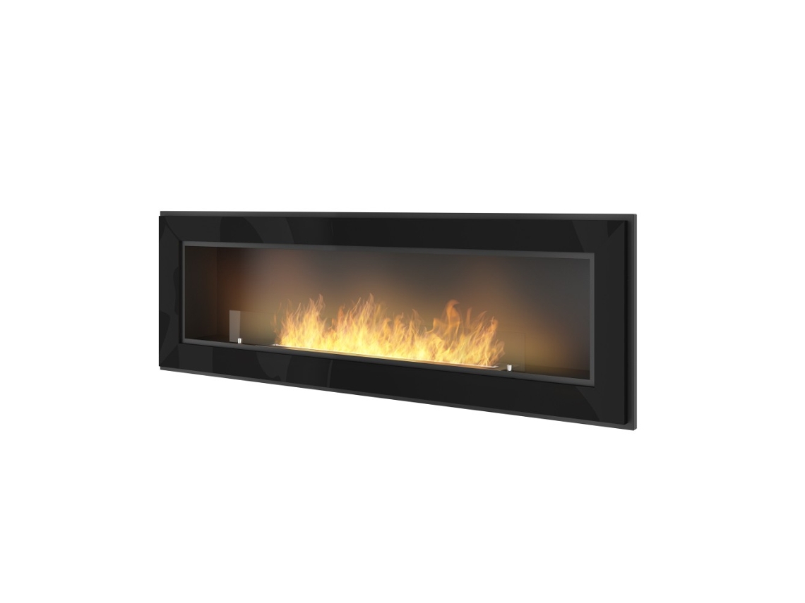 Lareira Embutida A Bioetanol Frame 1500 Simplefire Com Vidro Preto Sololed
