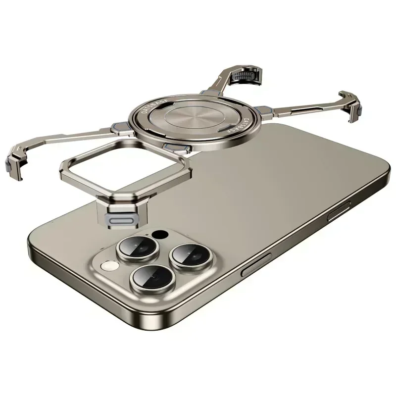 Capa Para Celular Xiaomi 15 (titânio) Com Suporte Magsafe, Rotação De 360° Em Liga De Alumínio.