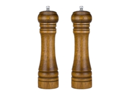 Molinos de Sal Y Pimienta de Roble, Molinillos Con Rotor Cerámico Ajustable Y Estuche de Madera