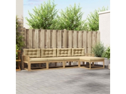 Vidaxl Conjunto De Sofás Para Exterior 4 Unid. Branco E Bege Poliéster
