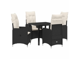 Conjunto de Jantar para Jardim 5 Pcs Preto Vime Pe MAISON EXCLUSIVE