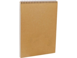 Caderno de Desenho A4/ A5, 60 Páginas , Capa Dura Espiral em Papel Kraft, Formato Retrato, Material para Desenho Artístico BRILVIBERA (30 Folhas)