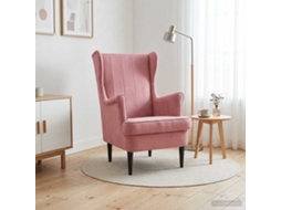 Vidaxl Poltrona Rosa Veludo