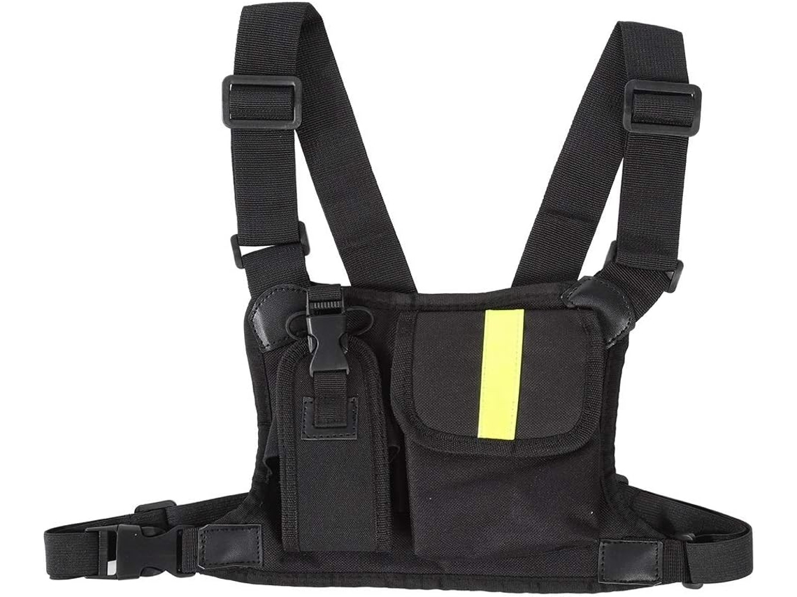 Colete Ajustável Com Bolso No Peito E Rádio Walkie Talkie Para Homens Brilvibera