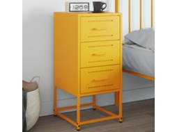 Vidaxl Mesa De Cabeceira 36x39x78 Cm Aço Amarelo Mostarda