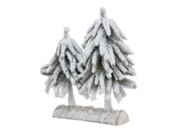 Decoração De Natal De Natal Em Madeira, Com Pinheiro Coberto De Neve, Da Hill Interiors. Tamanho Único. Marrom/branco/verde.-aquaforge