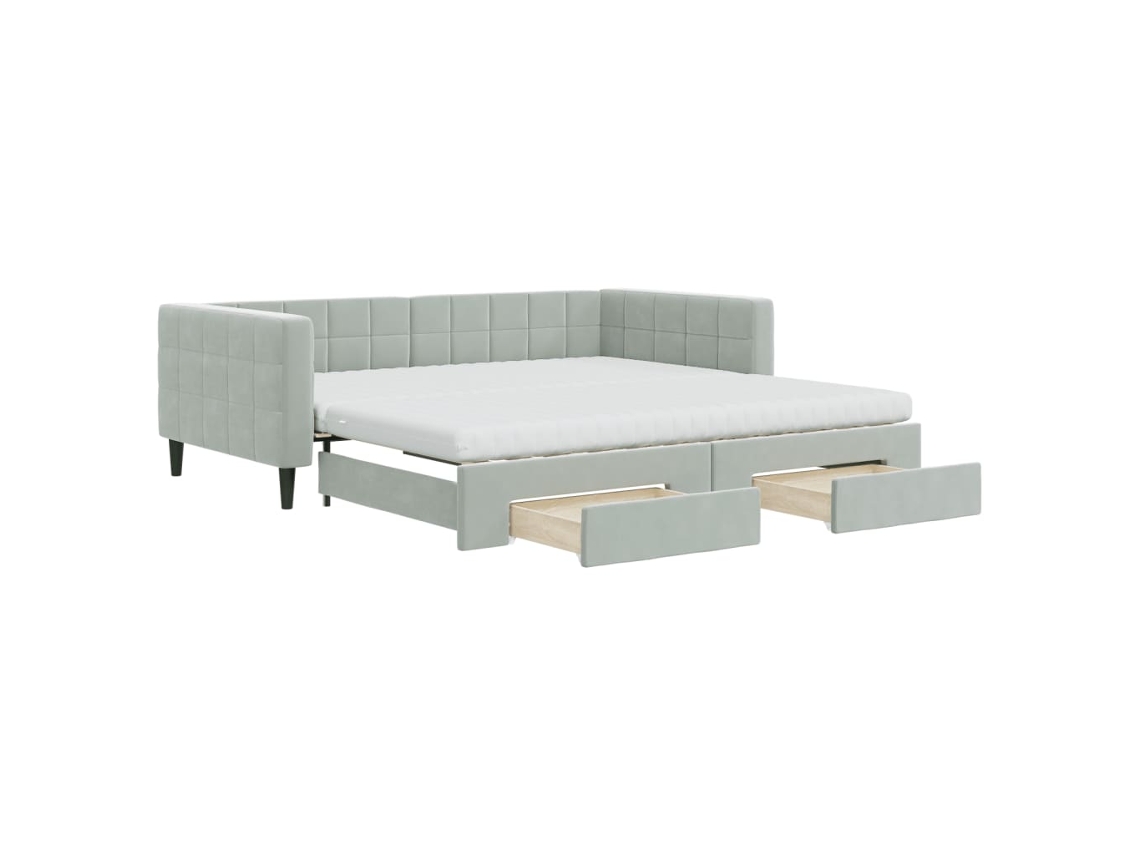 Sofá cama MAISON EXCLUSIVE 100x200 cm veludo cinzento claro