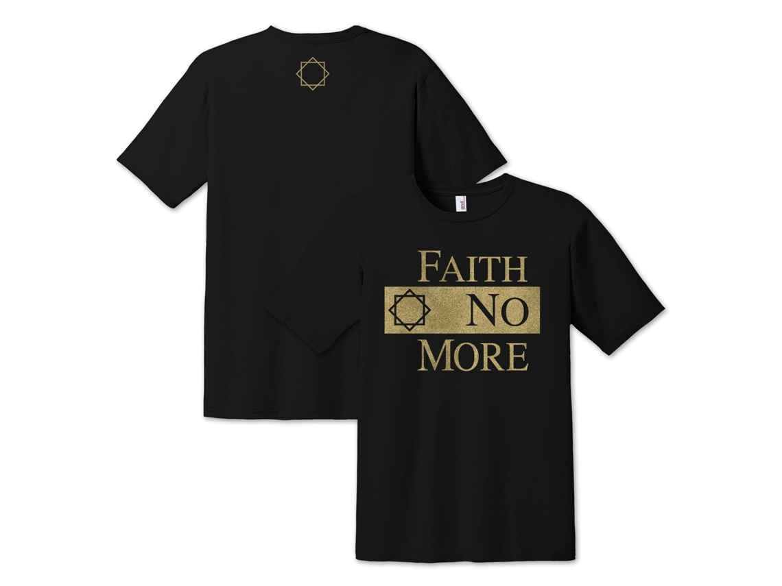 Faith no More Gold Classic Logo T shirt ROCKINSTONE Unisex Adults Best Sellers Size:m