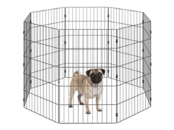 Cerca de Cerca de Cães de Metal Dobrável e Expansível 50x80 Cm Preto Ge