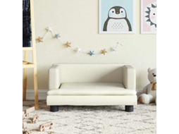 Vidaxl Sofá Infantil 60x40x30 Cm Couro Artificial Cor Creme