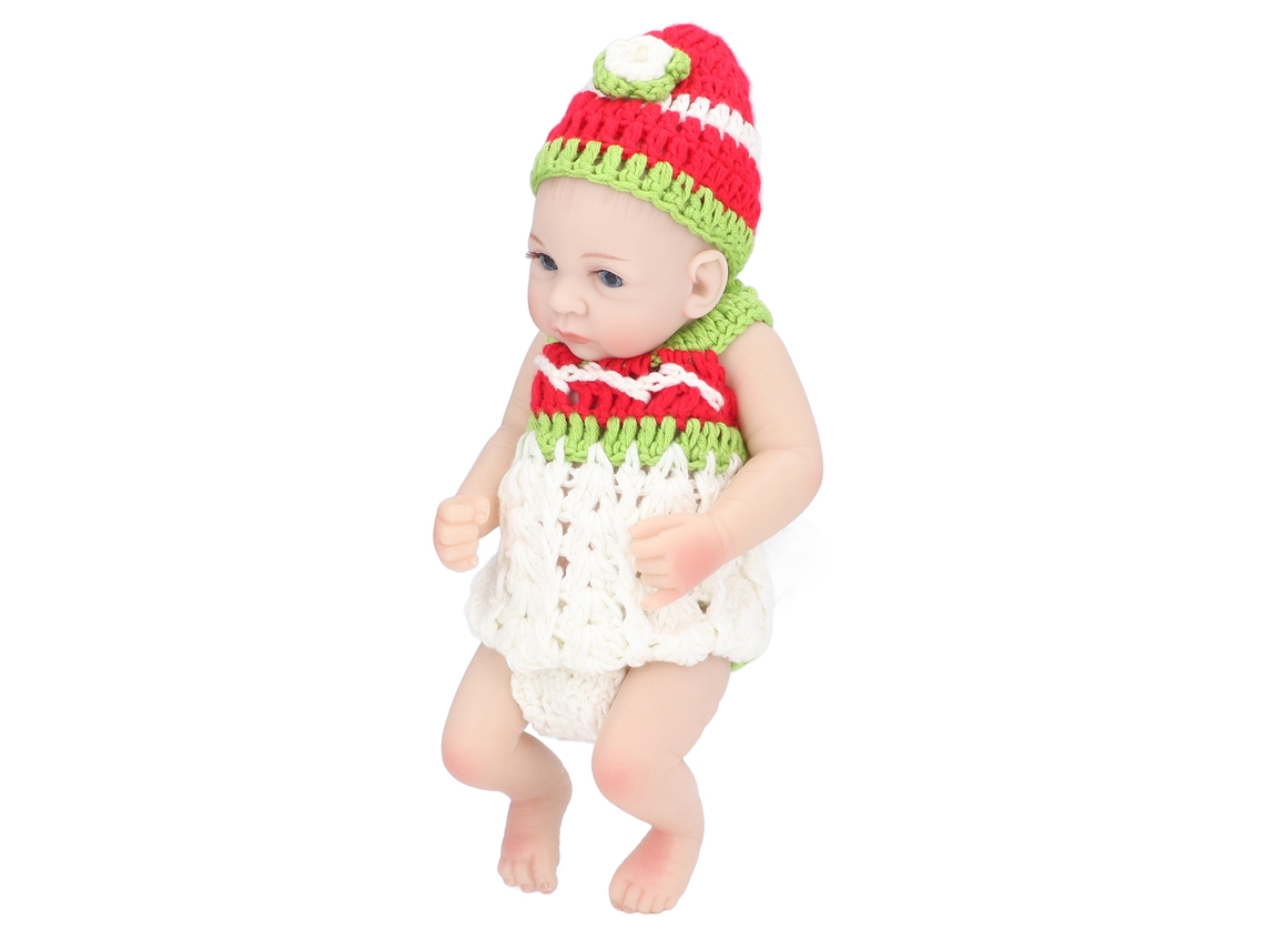 Primerox boneca Reborn Bebê Realista 10 Polegadas Silicone Macio Membros Articulados Branca