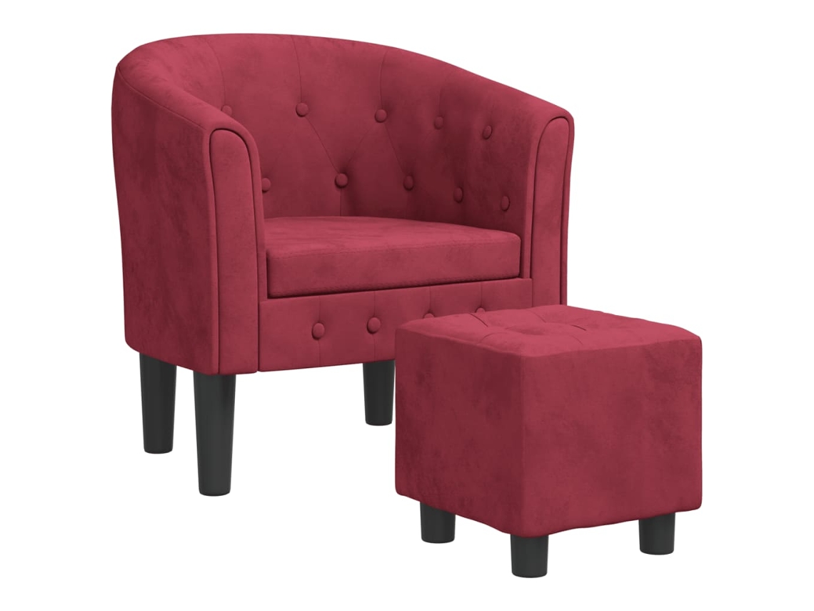 Tub Chair, Tub Chairs Vidaxl Vermelho Veludo