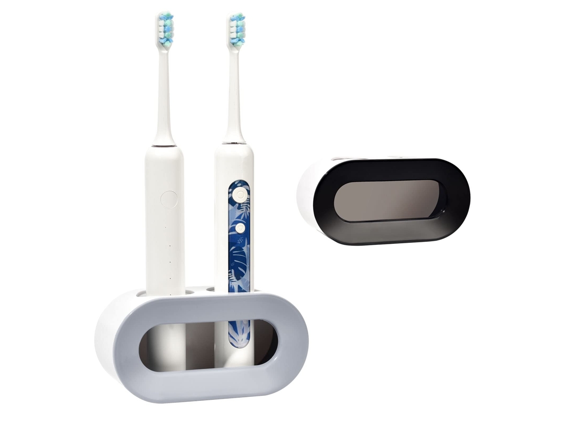 Suporte para Escova de Dentes com sistema de drenagem, preto e cinza AQUAFORGE