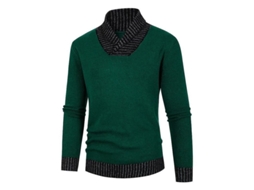 Fasst jersey Casual de Manga Longa com Colarinho Contraste para Homens