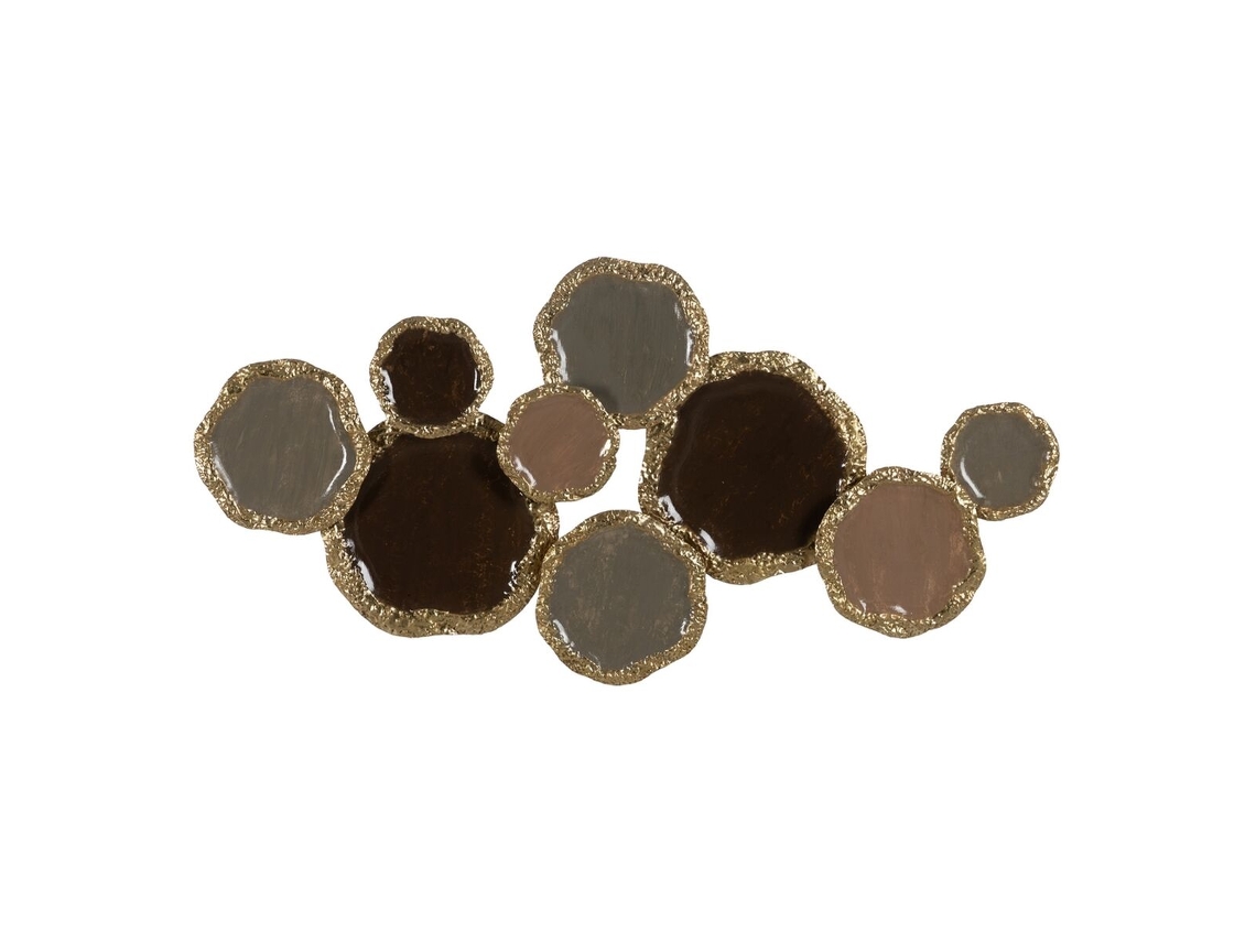 Decoração de Parede Geométrico Castanho Dourado Ferro 118,7 X 6,4 X 56,5 Cm