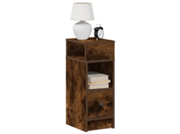 Vidaxl Mesa De Cabeceira Com Gaveta 25x31x66 Cm Carvalho Fumado