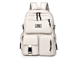 Mochila Escolar Feminina De Grande Capacidade, Universitária Com Vários Bolsos, Impermeável Preta. Aquaforge