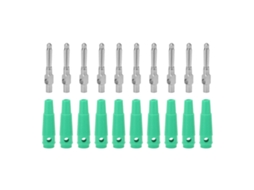 10 Peças Conector Banana 4mm 7 Pinos 1000v 32a Empilhável Macho Com Mangas Verdes