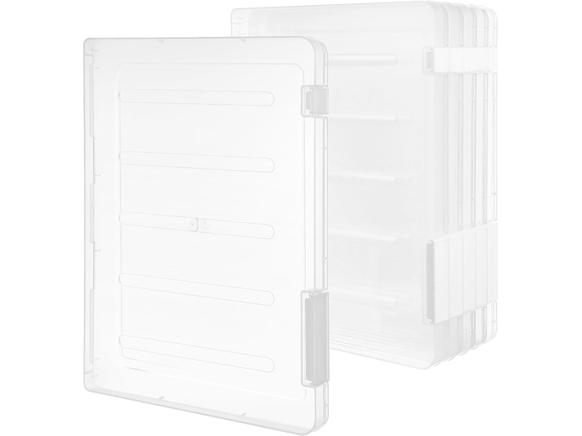 Conjunto De 6 Caixas Organizadoras Transparentes De Plástico Para Documentos E Arquivos, Com Tampas, Ideais
