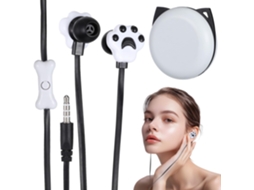 Vaguelly Casque Audio Dessin Animé Patte De Chat, Noir Abs Silicone