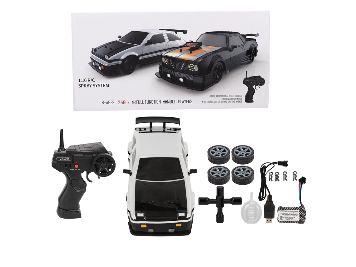 Mali carro Controle Remoto 1/16 4wd 2.4ghz com Shell Pvc e 2 Conjuntos de Pneus para Drift