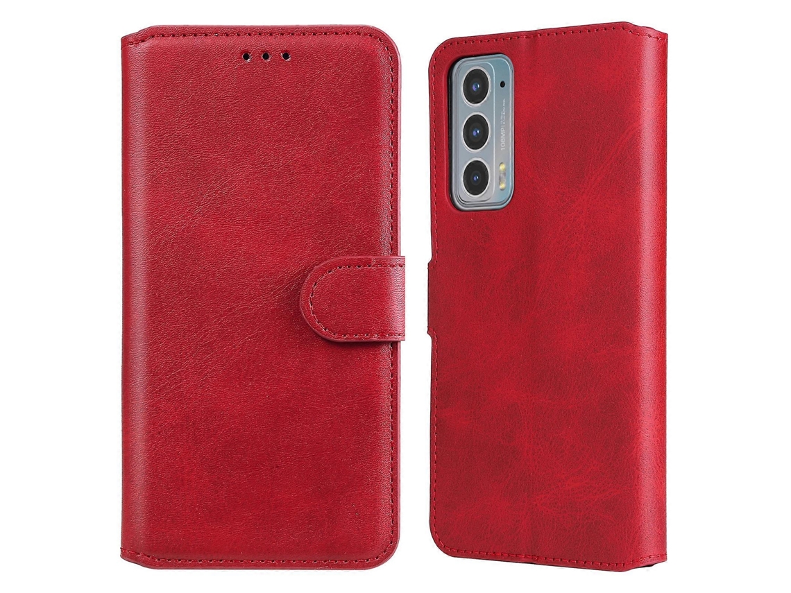 Capa De Couro Flip Horizontal Com Textura De Bezerro Clássica Para Motorola Moto Edge 20