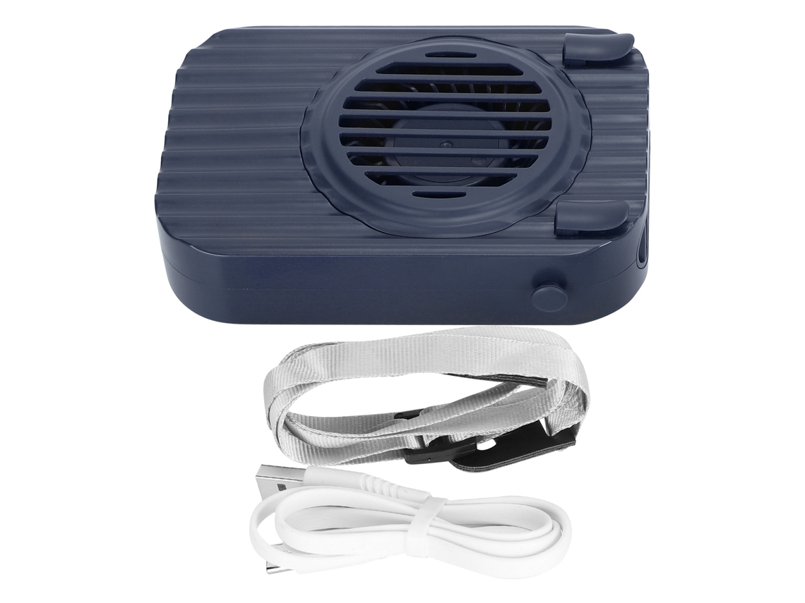 Ventilador Portátil Usb de Pescoço 3 Velocidades Azul