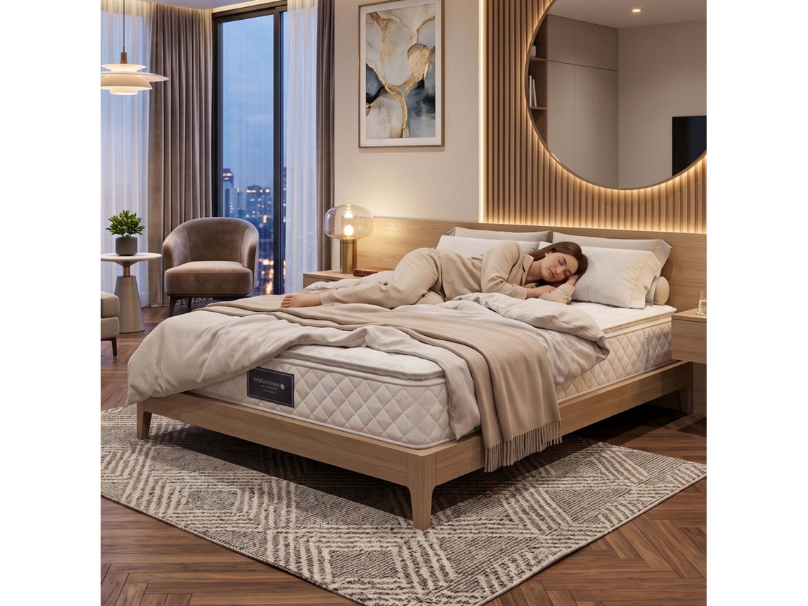 Lazyspace Colchão De Molas Ensacadas 90x200x25 Cm Ergonomico E Respirável - Branco