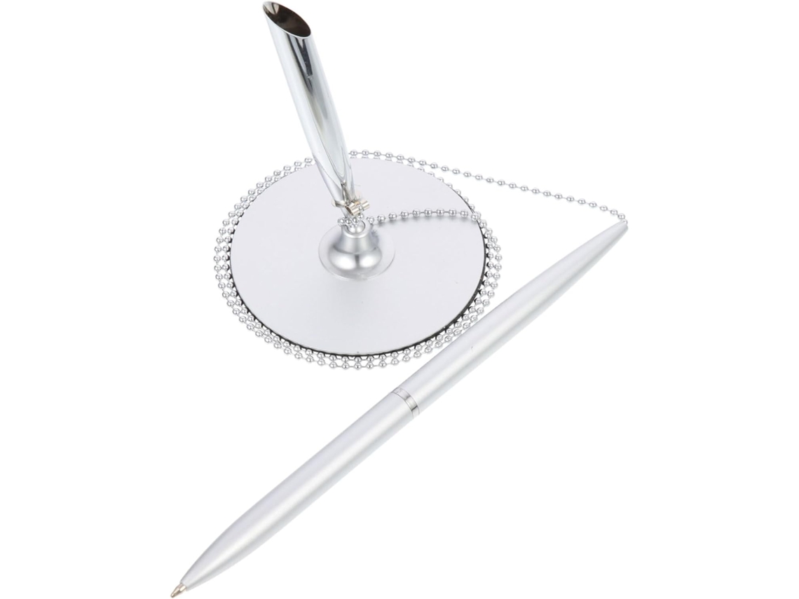 Caneta Esferográfica Signature, Com Suporte De Mesa, Modelo Vertical