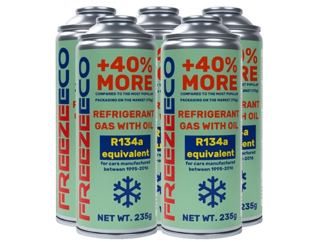 5x 2 Em 1 Kit De Substituição De Fluido Frigorigéneo R134a A/c Com Óleo E Vedante Freezeeco