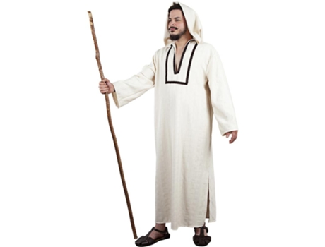 Fato de Morisca Djellaba branco com capuz para homem