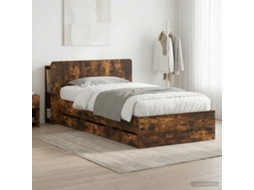 Vidaxl Estrutura De Cama Com Armazenamento Carvalho Fumado 90 X 200 Cm