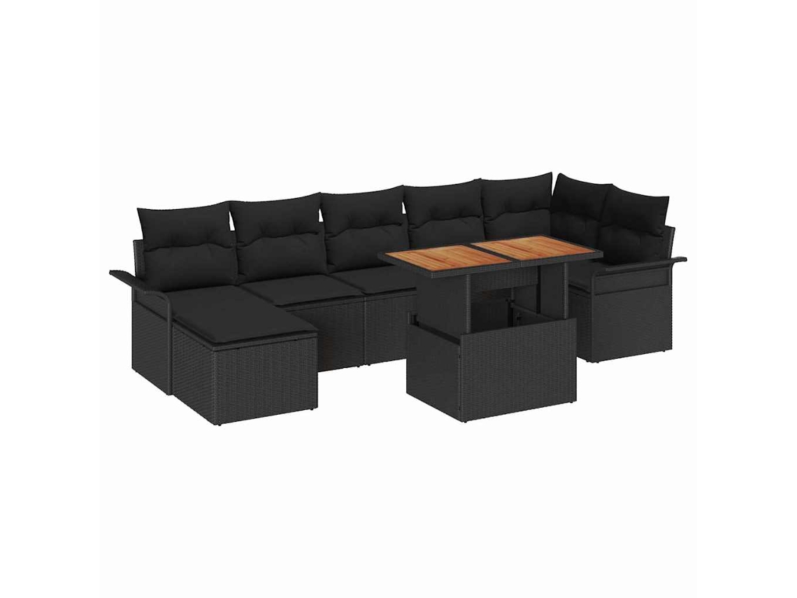 Maison Exclusive - Conjunto De Sofá De Jardim 8 Unid. Preto Vime Pe
