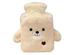 Garrafa de água quente portátil para o inverno com borda texturizada para barriga e mãos - Design de urso