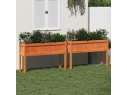 Vidaxl Floreiras De Jardim C/ Pernas 2 Pcs Pinho Maciço Castanho Cera