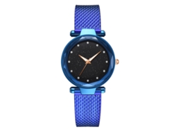 Relógio de pulso feminino, silicone, casual, simples, mostrador redondo, quartzo, azul