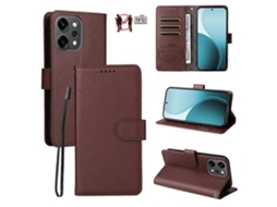 Capa Carteira De Couro Com Textura De Lichia E Bloqueio Rfid Para 3 Cartões, Compatível Com Oppo Reno13 Pro Global / Reno14 Pro Global.