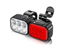 Lanterna Bicicleta Led Recarregável, IPx65, Luz de Alerta Noturna para Ciclismo | S/MARCA