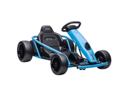 Kart Elétrico para Crianças com Função Drift, Horn, Música, Cinto, Azul Preto S/MARCA
